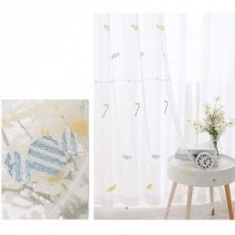 Tenda Decorativa Trasparente Su Misura, Tende In Tulle Ricamato Color Caramella Per Camera Da Letto