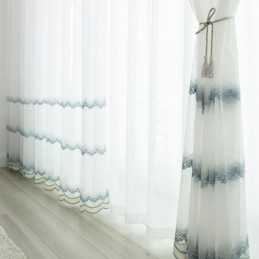 Tenda Trasparente Su Misura, Tende In Tulle Ricamato A Foglia Per Camera Da Letto