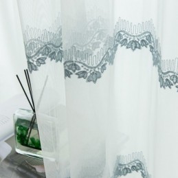 Tenda Trasparente Su Misura, Tende In Tulle Ricamato A Foglia Per Camera Da Letto