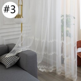 Tenda Trasparente Su Misura, Tende In Tulle Ricamato A Foglia Per Camera Da Letto