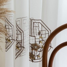 Tenda Trasparente Bianca Di Lusso Su Misura, In Tulle Ricamato Di Alta Qualità