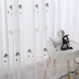 Tenda In Tulle Ricamata Con Motivo A Cartoni Animati, Su Misura, Con Motivo Adorabile, Per Finestre Trasparenti