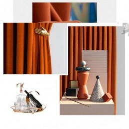 Tenda Oscurante In Flanella Color Arancione, Su Misura, In Tessuto Minimalista, Per Soggiorno E Camera Da Letto.