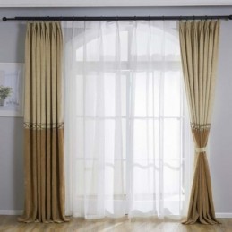 Tenda Moderna In Ciniglia Su Misura, Con Semplici Giunzioni In Tessuto Jacquard Per Soggiorno E Camera Da Letto.