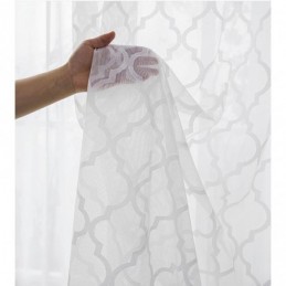 Tende Trasparenti In Pizzo Geometrico Bianco Per Soggiorno E Camera Da Letto