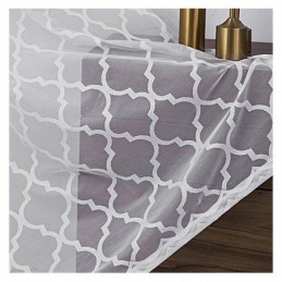Tende Trasparenti In Pizzo Geometrico Bianco Per Soggiorno E Camera Da Letto