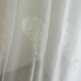 Tenda Trasparente Con Ricamo Di Piume, Su Misura, In Voile Minimalista, Per Soggiorno E Camera Da Letto