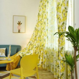 Tenda Semi-Oscurante Fresca Su Misura Con Stampa Di Frutta E Limone Per Soggiorno