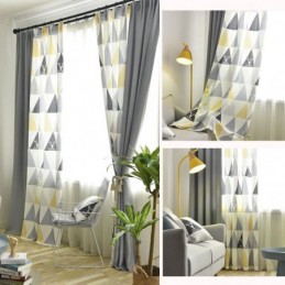 Tenda Semi-Oscurante Nordica Su Misura, Tenda Triangolare Stampata Per Soggiorno