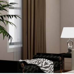 Tenda Oscurante In Tinta Unita Color Caffè Scuro, Su Misura, Moderna, In Imitazione Seta, Per Soggiorno E Camera Da Letto.