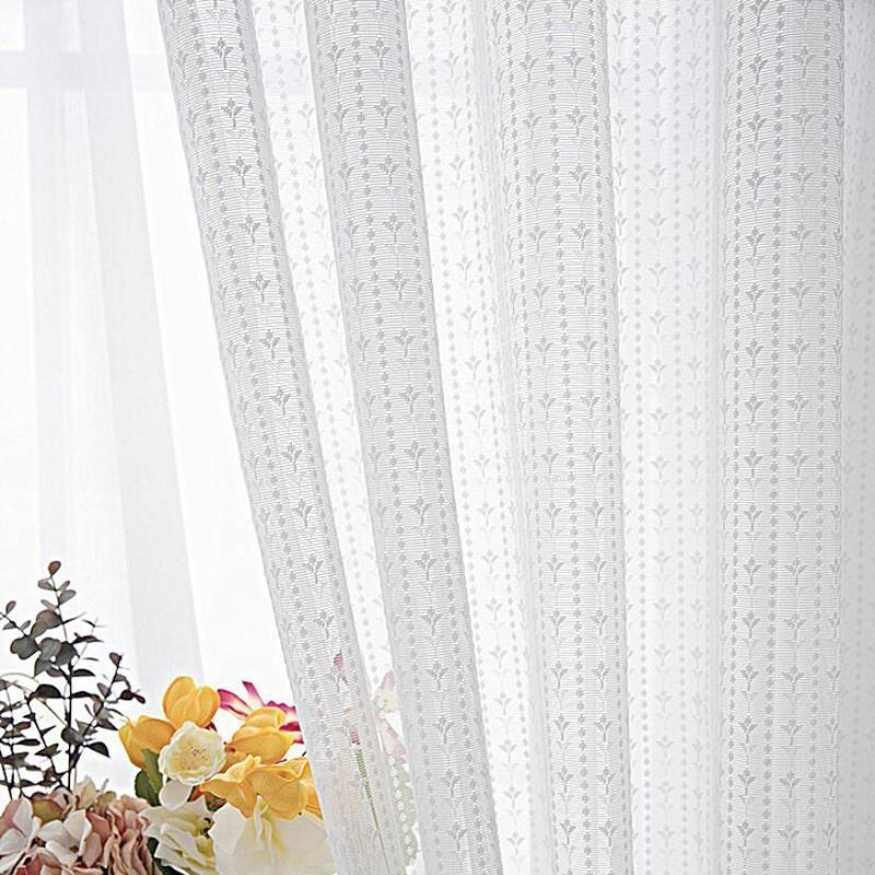 Tenda Moderna In Voile Trasparente Di Colore Bianco Tinta Unita, Su Misura, Per Camera Da Letto E Soggiorno.