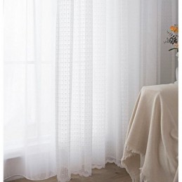 Tenda Moderna In Voile Trasparente Di Colore Bianco Tinta Unita, Su Misura, Per Camera Da Letto E Soggiorno.