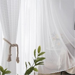 Tenda Moderna In Voile Trasparente Di Colore Bianco Tinta Unita, Su Misura, Per Camera Da Letto E Soggiorno.