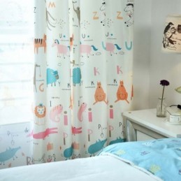 Tenda Semi-Oscurante Moderna Su Misura Con Stampa Animalier Per Cameretta Bambini
