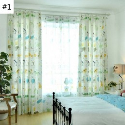 Tenda Semi-Oscurante Moderna Su Misura Con Stampa Animalier Per Cameretta Bambini