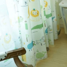 Tenda Semi-Oscurante Moderna Su Misura Con Stampa Animalier Per Cameretta Bambini