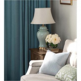 Tenda Oscurante Minimalista In Flanella Blu, Su Misura, In Tessuto Tinta Unita, Per Soggiorno E Camera Da Letto
