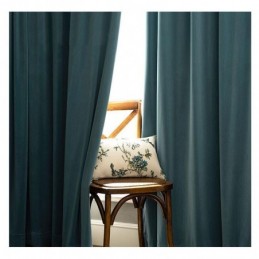 Tenda Oscurante Minimalista In Flanella Blu, Su Misura, In Tessuto Tinta Unita, Per Soggiorno E Camera Da Letto