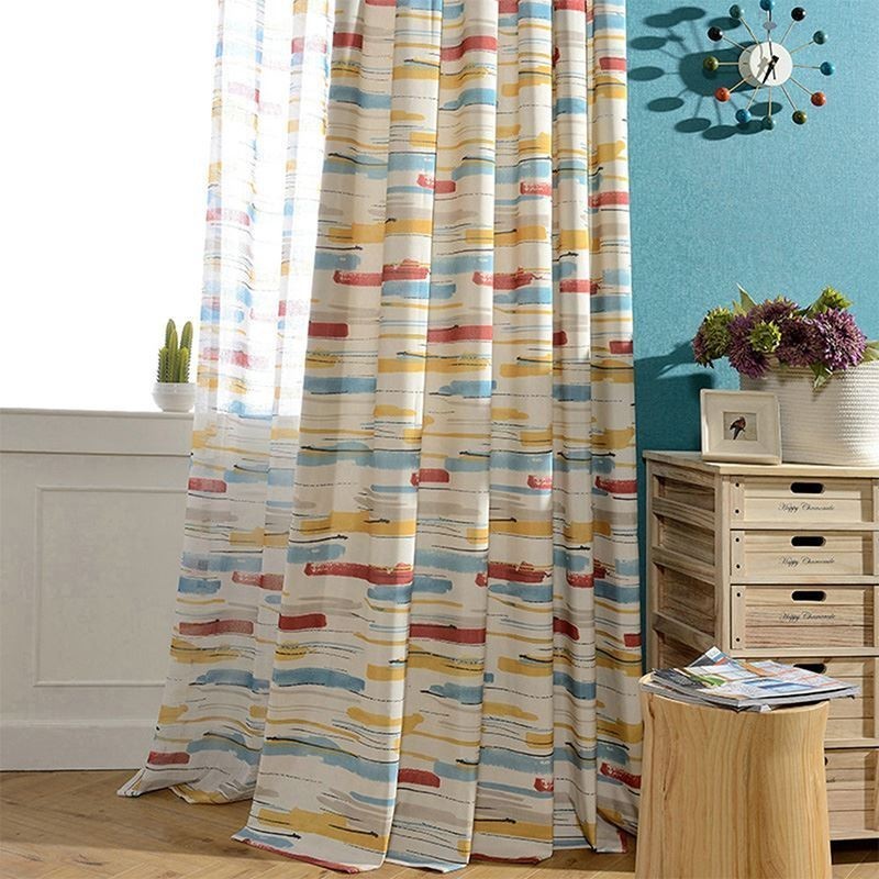 Tenda Astratta Colorata Su Misura Per Cameretta Dei Bambini