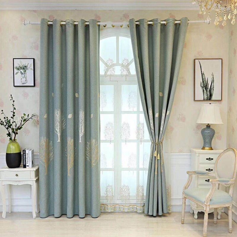 Eleganti Tende Oscuranti In Jacquard Con Motivo Ad Albero In Cotone