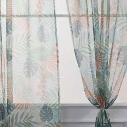 Tenda Stampata Con Foglie, Su Misura, In Tulle Trasparente, Per Soggiorno, Camera Da Letto