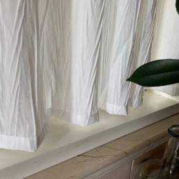 Tenda Corta In Tulle Bianco Su Misura, Tenda In Voile Trasparente E Solida, Per Soggiorno